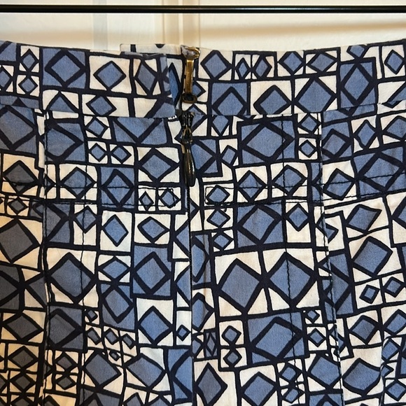 BCBGMaxAzria Blue and White A-Line Skater Skirt - Picture 5 of 9